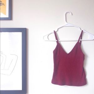 Brandy Melville skinny maroon crop tank